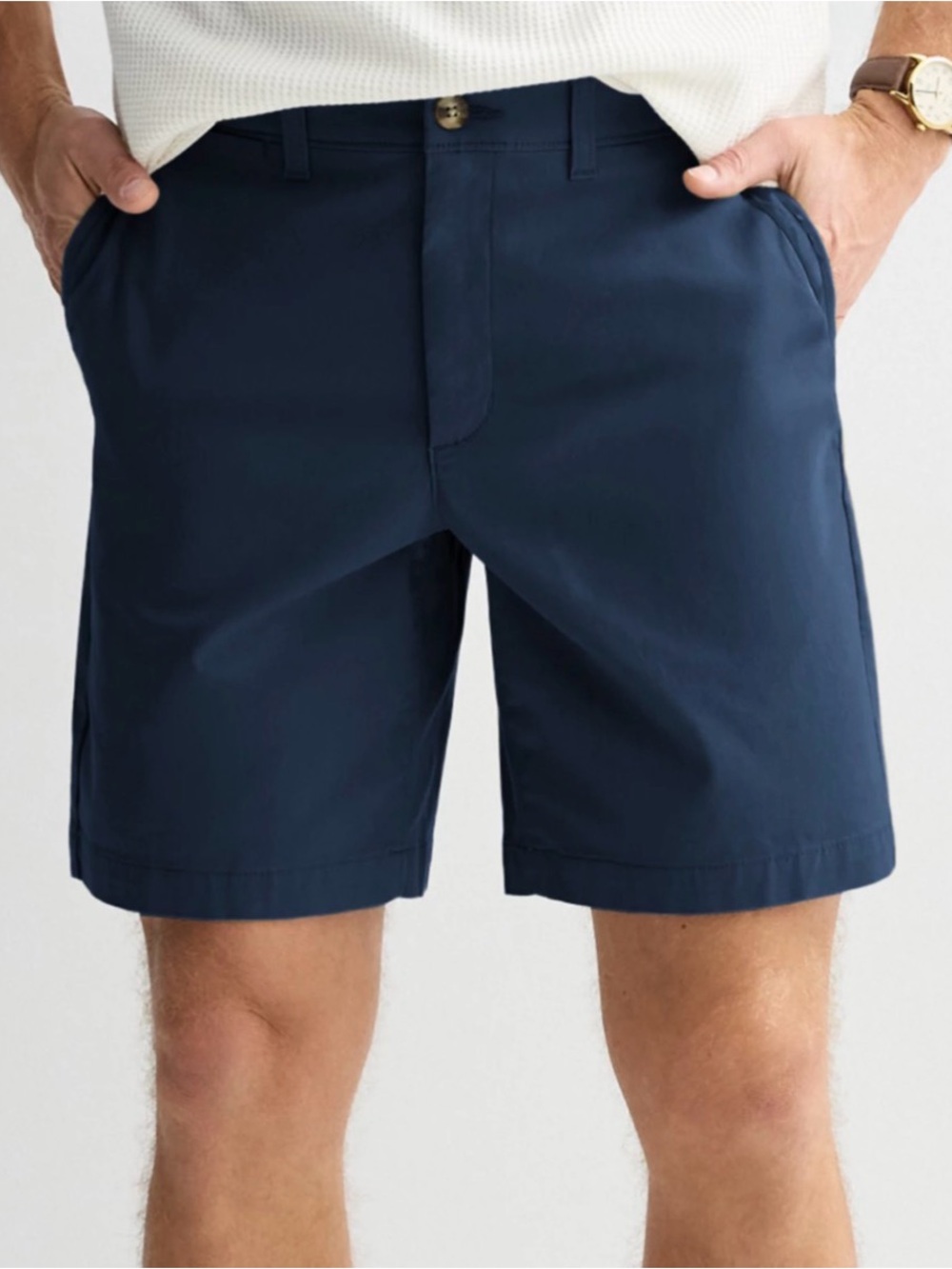 Sonoma Navy Flat-Front Stretch Shorts